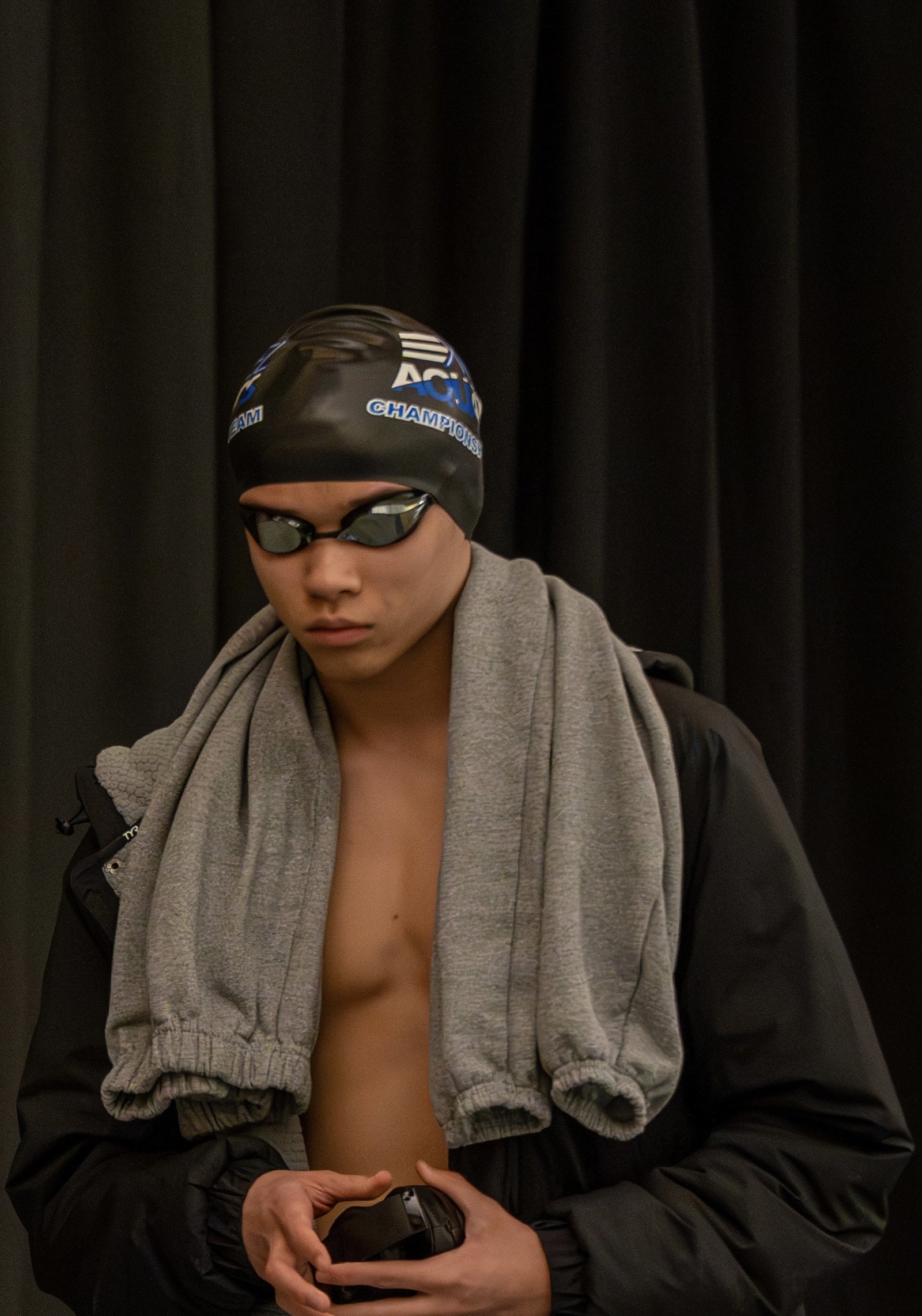 Swimming victory celebration